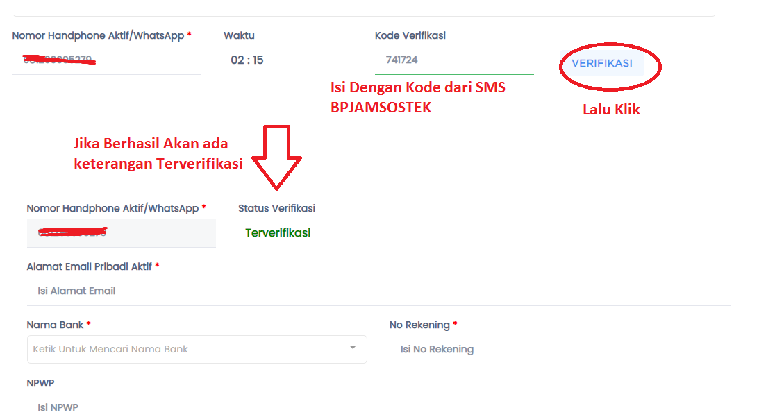 Gambar No. HP sudah terverifikasi.